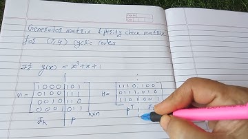 how to obtain parity check matrix when generator matrix is given cyclic code (7,4)