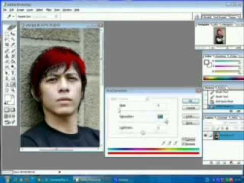 Cara mudah Mewarnai Rambut di Photoshop - YouTube