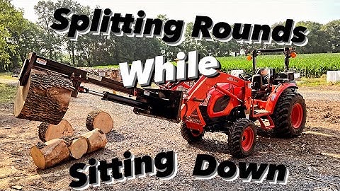 Inverted Log Splitter & Kioti CK tractor vs Big Ash Rounds
