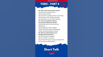 TOEIC Listening Part 4 #9 | Short Talk Practice | Test Your Listening