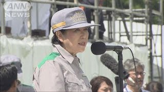都内各所で地震訓練　小池知事「無電柱化進める」(16/09/04)