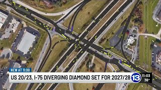 US 20/23, I-75 diverging diamond set for 2027/28