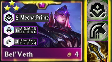 " When You Summon a Monster " 5 Mecha Prime 4 Hacker Belveth ⭐⭐⭐ 3 Star with 6 ADMIN | TFT SET 8