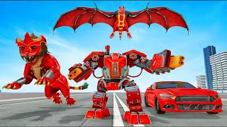 Lion Robot Car Game 2021 - Flying Bat Robot Game - Android Gameplay screenshot 5