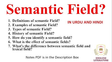 what is semantic Field, Semantic Field, in Urdu and Hindi, Semantic Field with Notes PDF.