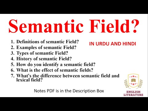 what is semantic Field, Semantic Field, in Urdu and Hindi, Semantic Field with Notes PDF.