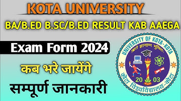 Kota University BSC B.Ed. 2nd Year Result 2023 जारी | Uok b.ed result 2023 update