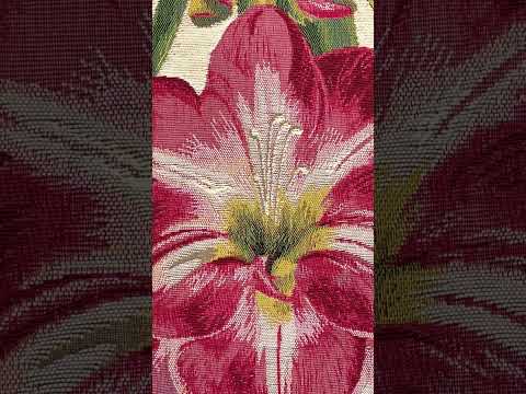 Amaryllis White French Jacquard Woven Table Runner 71x19 Inch Floral Botanical Dining Decor