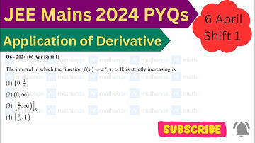 The interval in which the function f (x) = xˣ ,x ≥0 strictly increasing is #jeemains2024 #pyqs