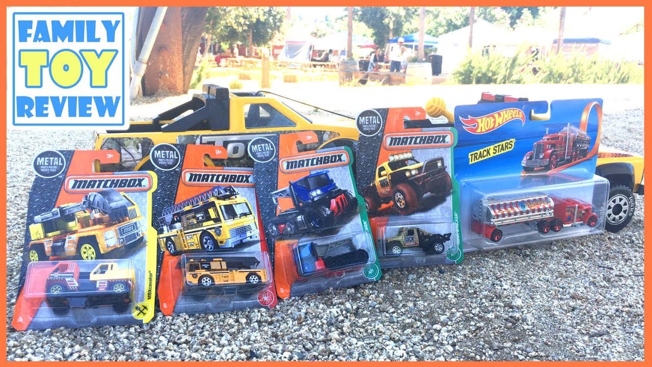 Toy Cars for Kids Matchbox Case J 2017 Diecast Trucks & Hot Wheels Fuel