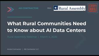What Rural Communities Need to Know About AI Data Centers