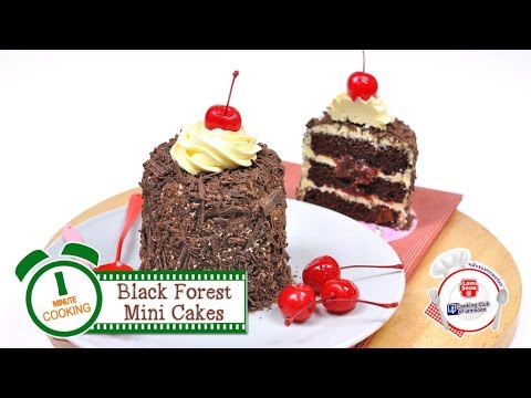 แบล็คฟอเรสต์มินิเค้ก Black Forest Mini Cake - 1 Minute Cooking