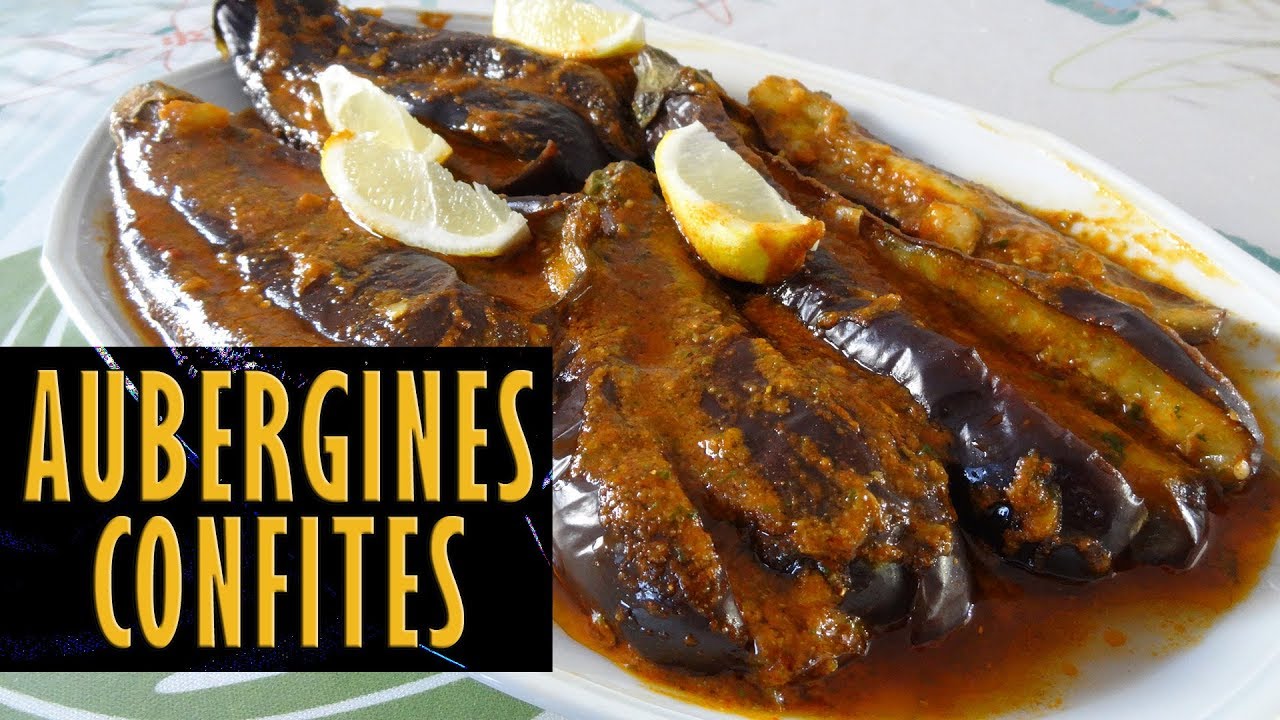 Des aubergines confites avec une marinade (chermoula) bien sympathique