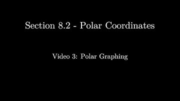 Section 8.2 - Video 3: Polar Graphs (Updated)