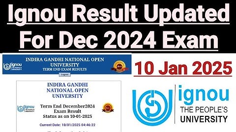 Ignou Result Updated For Dec 2024 Exam || Dated 10 January 2025