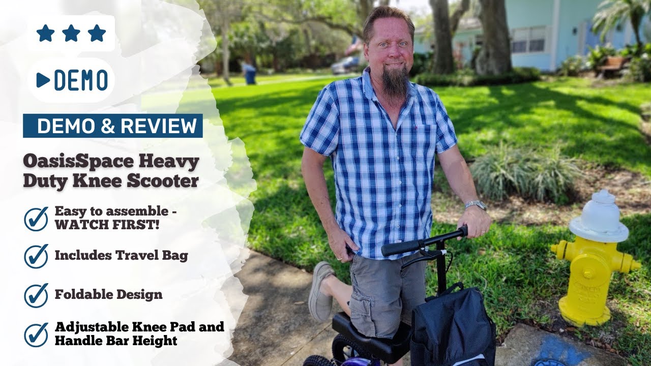 Demo and Review OasisSpace Heavy Duty Knee Scooter YouTube