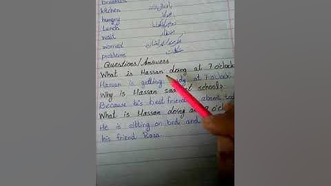 GRADE 1: English: Unit 8 Questions 1,2/The Message School Sialkot Afaq Syllabus