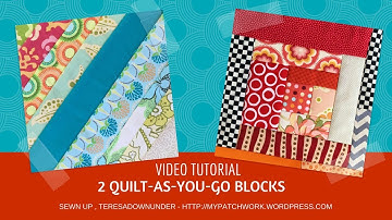 2 Quilt-as-you-go (QAYG) quilt blocks