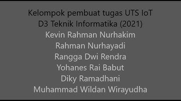 Tugas mata kuliah IoT & Cloud Computing UTS D3 Teknik Informatika 2021