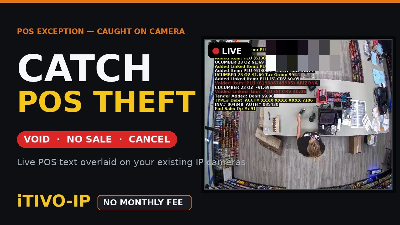 Gilbarco Passport POS IP Security Video Camera/NVR Text Overlay/Interface + AI Loss Prevention