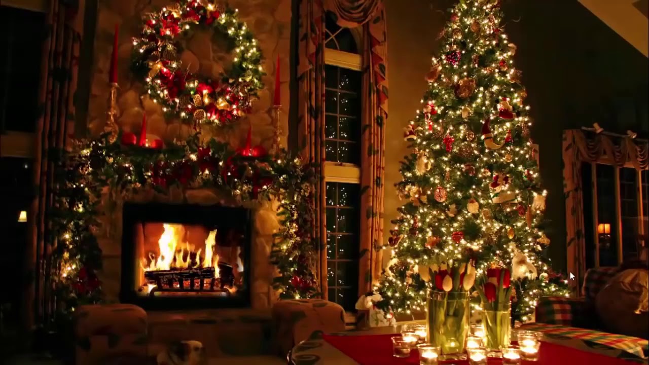 ⁣Classic Christmas Music with a fireplace and Beautiful Background Classics 2 hours