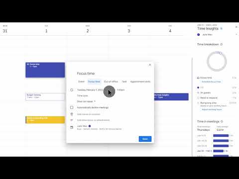 How to: Schedule Focus time with Time Insights in Google Calendar