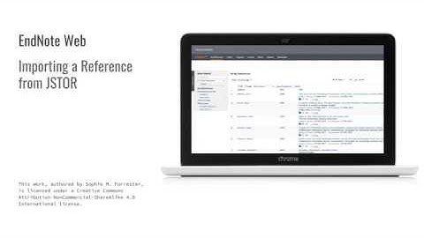 EndNote Web - Importing a Reference from JSTOR