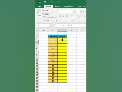 DECIMAL TO BINARY IN EXCEL || HOW TO CONVERT DECIMAL TO BINARY IN EXCEL ...