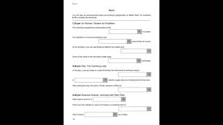 Listening B2, FCE 1, Test 2, Part 2