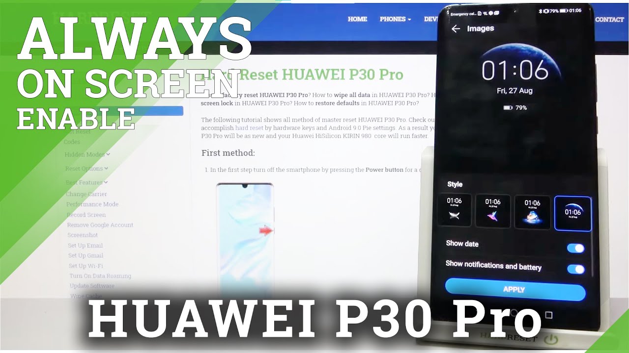 Huawei P30 Pro Always On Display Benachrichtigung How to Customize Always On Display in Huawei P30 Pro - Adjust AOD - YouTube
