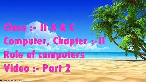 Computer,Class II A&C, Chapter II, Role of computers,Video Part 2