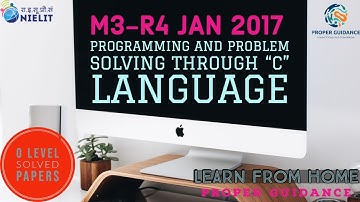 C Programming M3-R4  January 2017 Solved Question Paper(hindi) | O Level Solved Question Papers