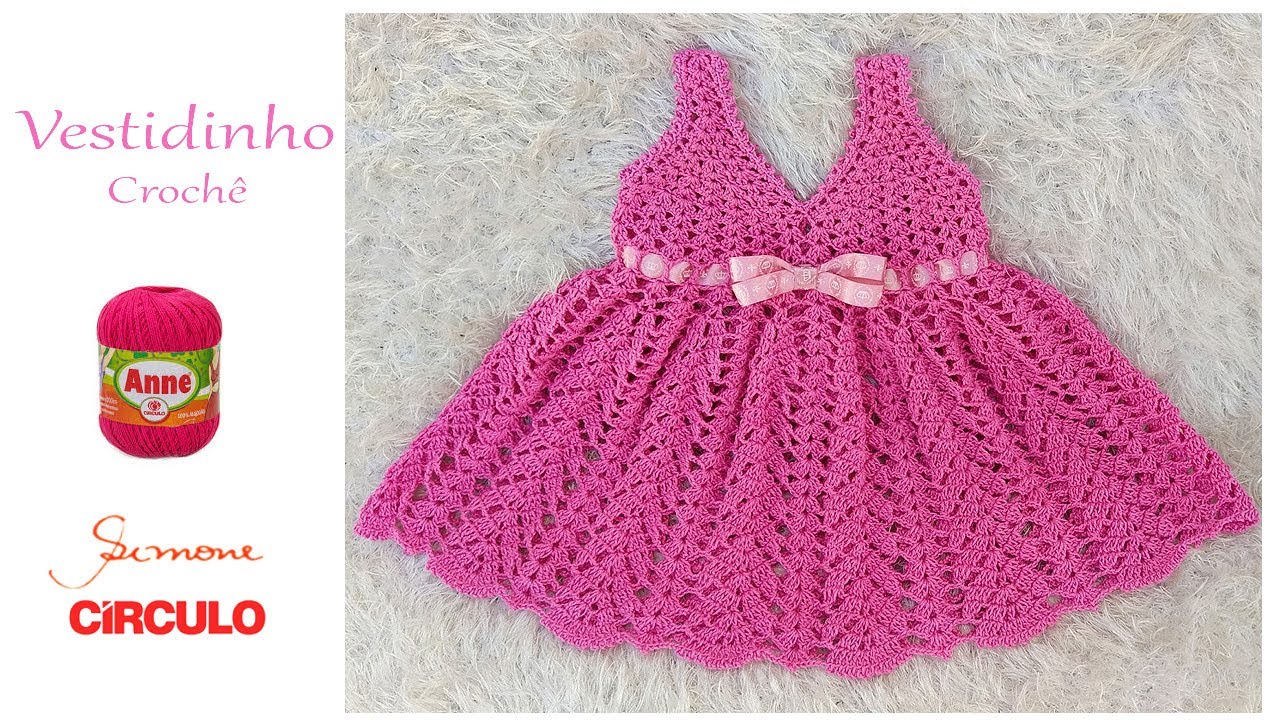 vestido de crochê para criança de 2 anos