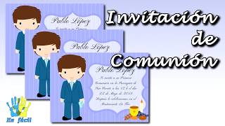 Cómo hacer una invitación para Comunión gratis. First Communion invitation screenshot 5