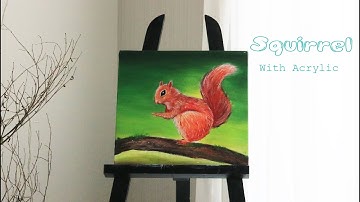 Acrylics Painting #135 Step by Step Drawing Squirrel Acrylic Painting For Beginners