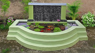 Mẫu bể cá thác nước đẹp cho nhà sân vườn