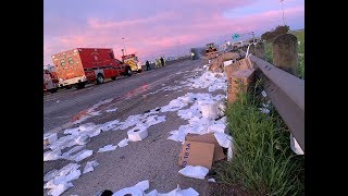 Toilet paper shipment goes up in flames in Texas truck crash