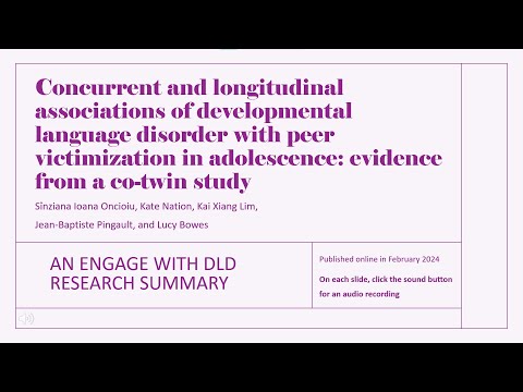 Peer victimisation in adolescents with Developmental Language Disorder - An E-DLD Research Summary