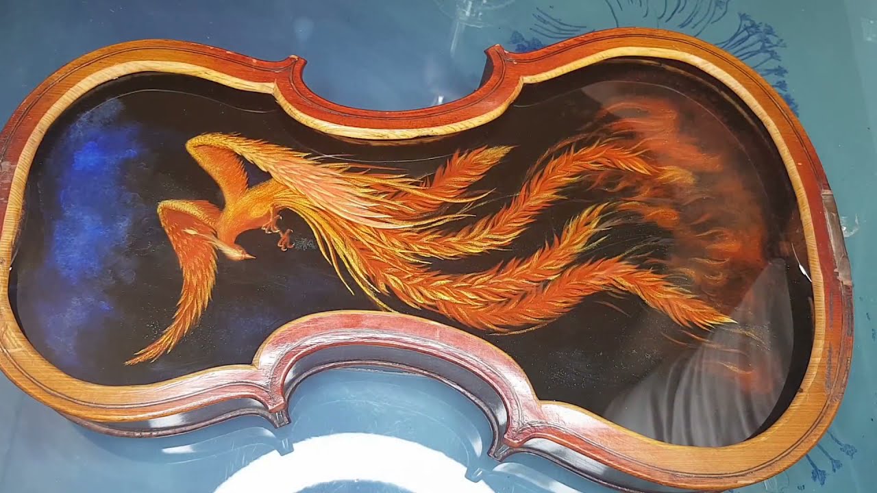 3D Phoenix PAINTING ON RESIN LAYERS.