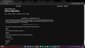 Weird Algorithm - Introductory Problems - CSES Problem Set