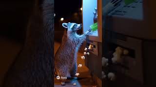 🦝 Raccoon ATM Robbery Gone Wrong 💳🦝#RaccoonHeist #ATMFail #FunnyAnimals #TrashPanda #ComedyShorts
