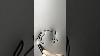 Un Dessin au trait du Chien | Dog Drawing #aram_nabeel #shorts