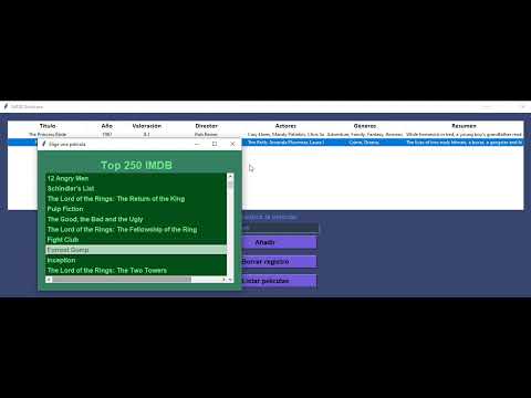 Film program interface using IMDB API, Tkinter and Sqlite3 [PYTHON]