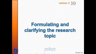 Formulating a Research Topic