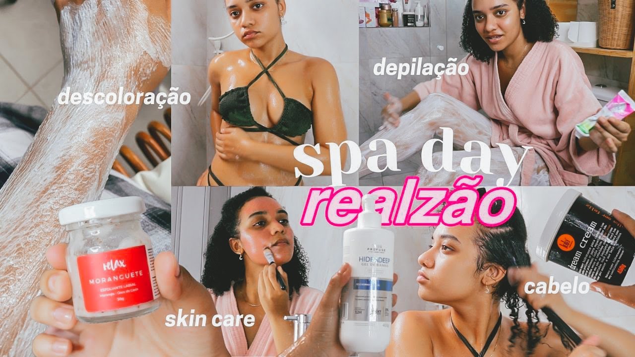 SPA DAY REALZÃO 🧖🏽‍♀️🛁 // rotina no banho, skin care, depilação, descoloração...