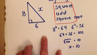 Pythagoras' Theorem Memory Trick to find the longest side