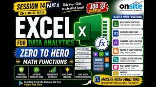 Math Functions | Excel for Data Analytics | Zero to Hero | Beginners to Advanced |Session 14 Part A