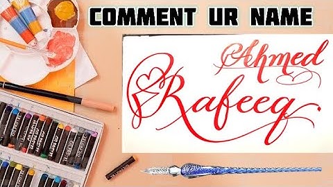 Rafeeq Ahmed Name Signature Calligraphy Status | How to Draw, Cursive Calligraphy with Cut Marker
