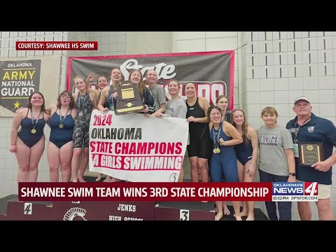 Shawnee girls swim team wins third state championship