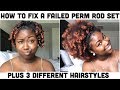 Perm Rod Set On Natural Hair Fail/ How to Fix and Style